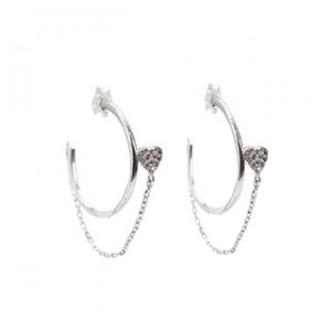 Silver and cz earrings, SIM30-6